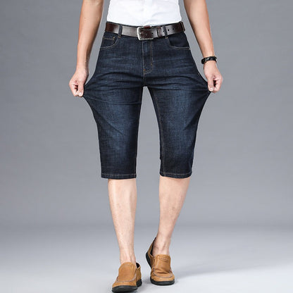 Pantalones cortos de mezclilla elástica para hombre casual - Vestiria
