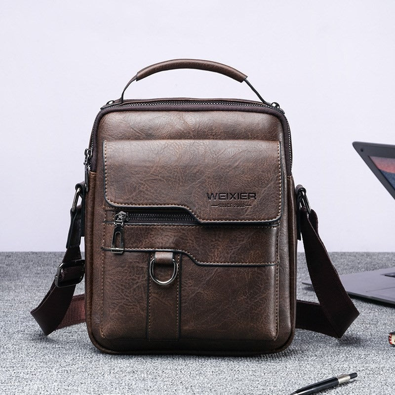 Bolso Bandolera Hombre Cuero Sintético Estilo Clásico