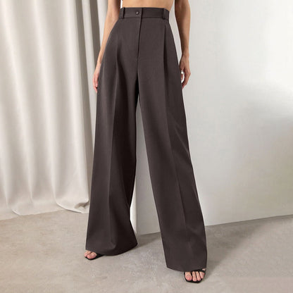 Pantalones Mujer Caderas Altas Estilo Clásico