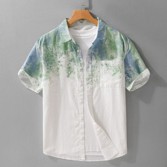 Camisa Hombre Algodón Estampado Casual Jeans - Vestiria