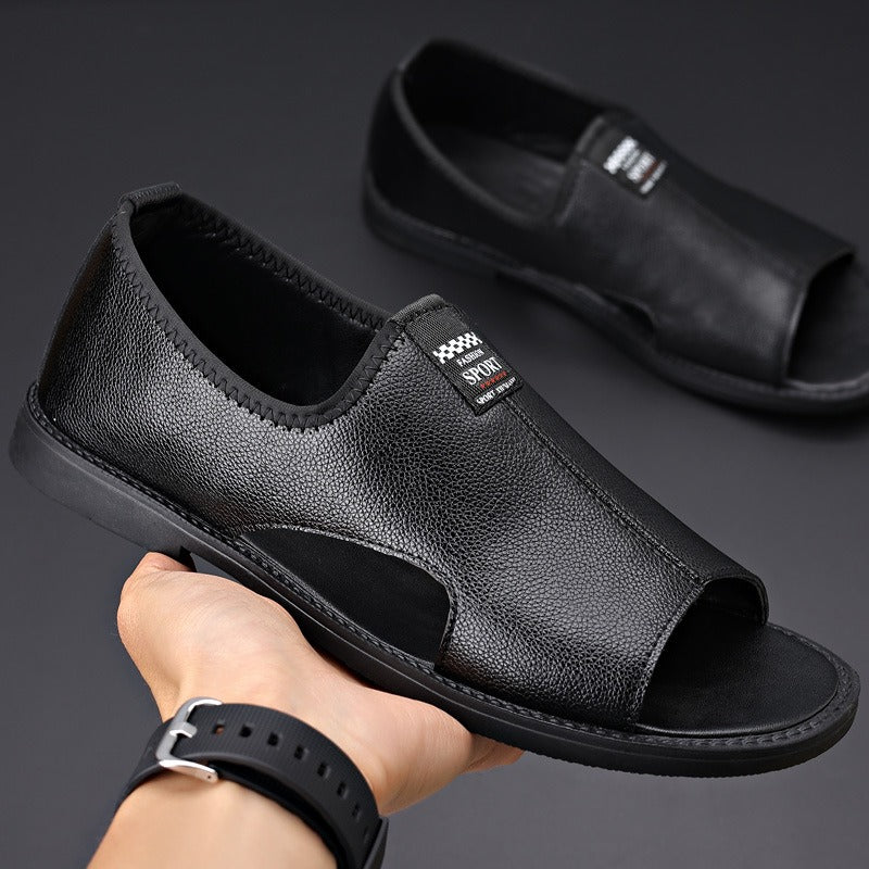 Sandalias Hombre Cuero Sintético Transpirable Cerradas - Vestiria