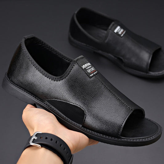 Sandalias Hombre Cuero Sintético Transpirable Cerradas - Vestiria