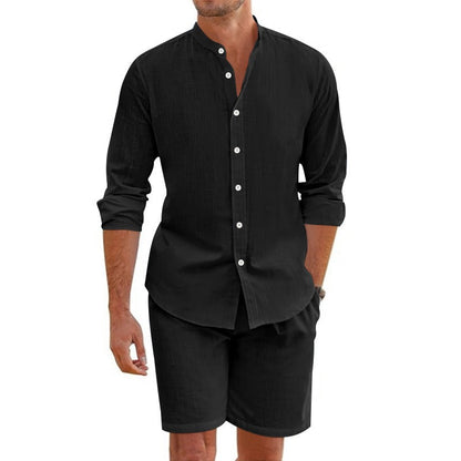 Chaqueta Hombre Lino Cuello Mao Elegante