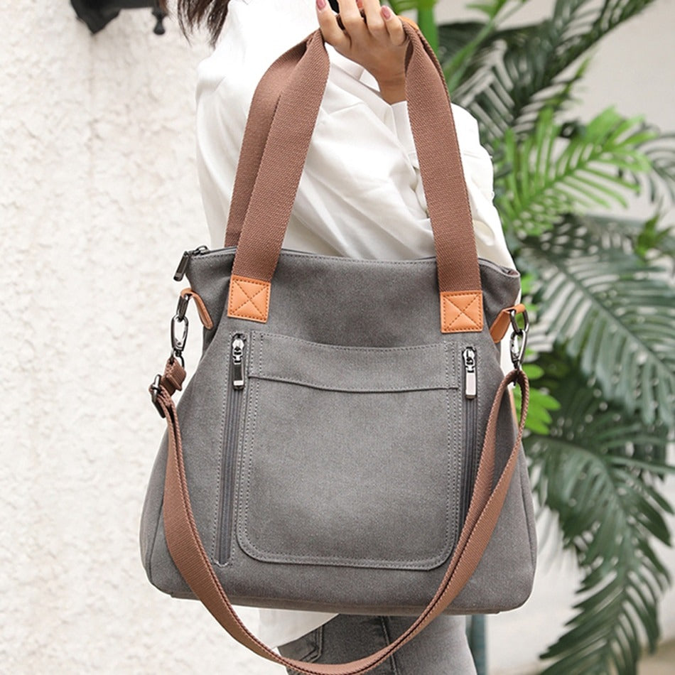 Bolso gran formato de lona resistente mujer - Vestiria