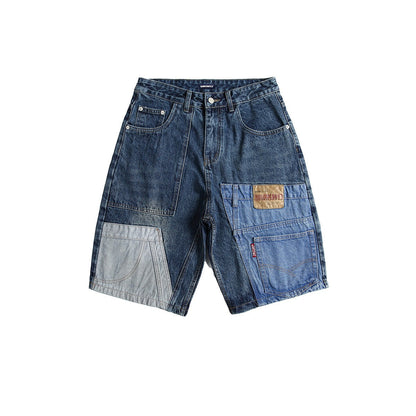 Pantalones cortos vaqueros parche modernos hombre