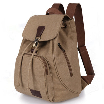 Mochila Mujer Lona Vintage con Bolsillos Laterales