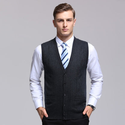 Chaleco Hombre Tejido Elegante Sin Mangas Formal