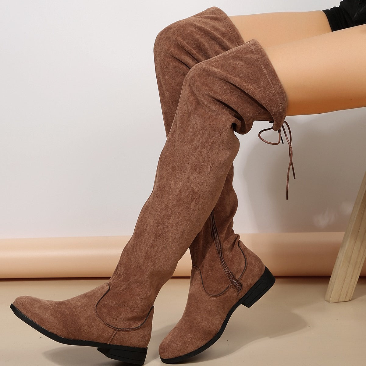 Botas Mujer Altas Sintéticas Estilo Cowboy