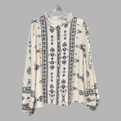 Blusa Mujer Algodón Estampado Floral Boho