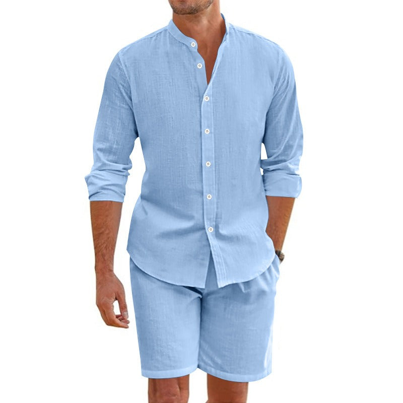 Chaqueta Hombre Lino Cuello Mao Elegante