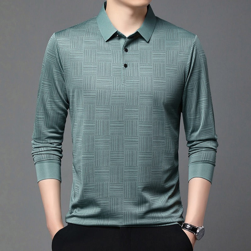 Camiseta Hombre Manga Larga Estampado Geométrico