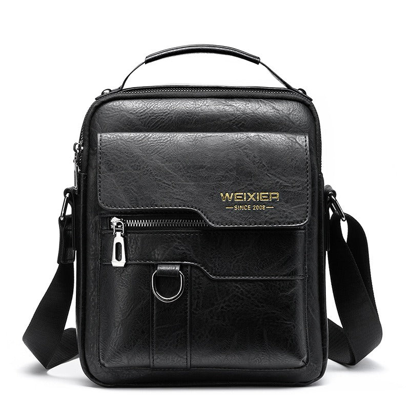 Bolso Bandolera Hombre Cuero Sintético Estilo Clásico - Vestiria