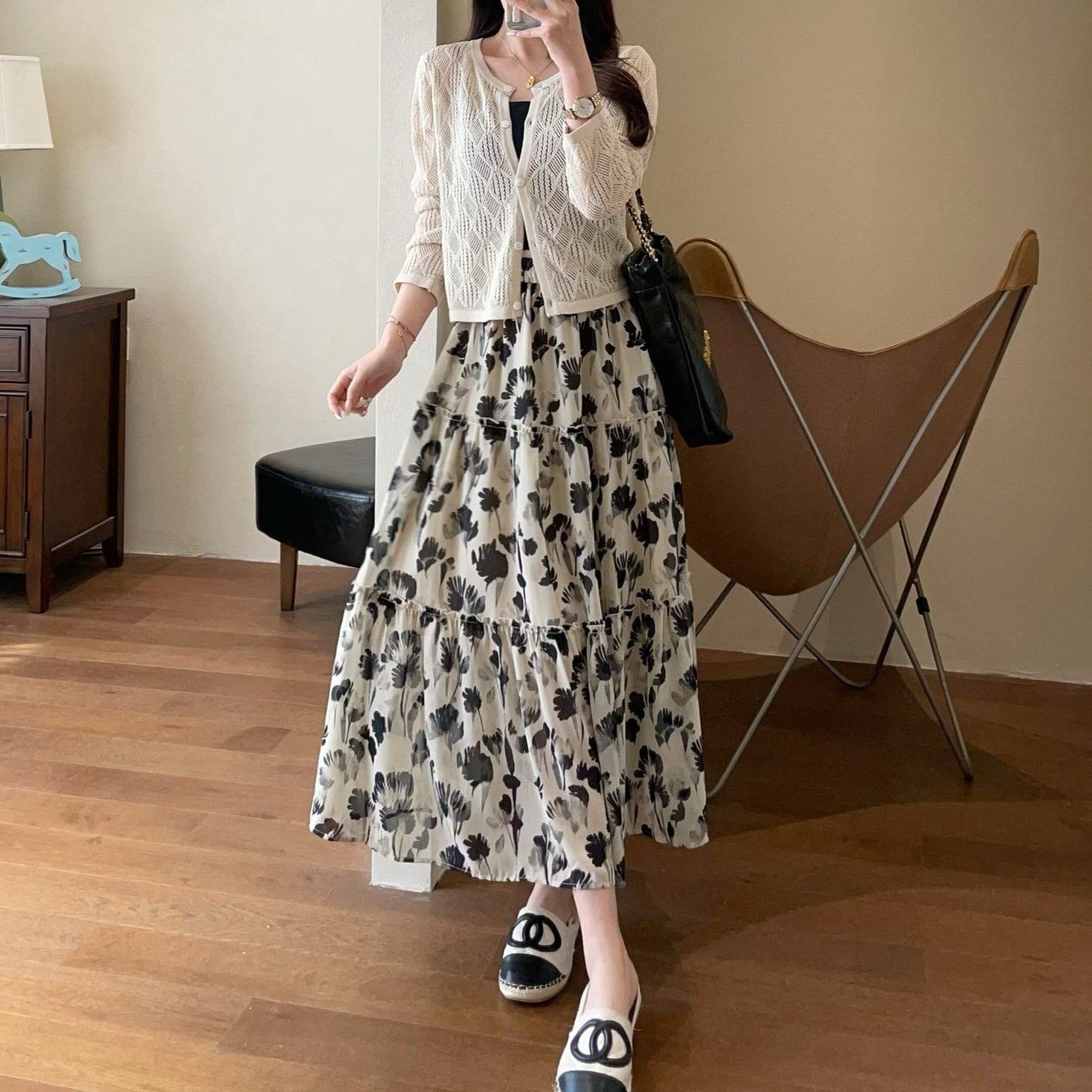 Falda Mujer Estampado Floral Elegante - Vestiria