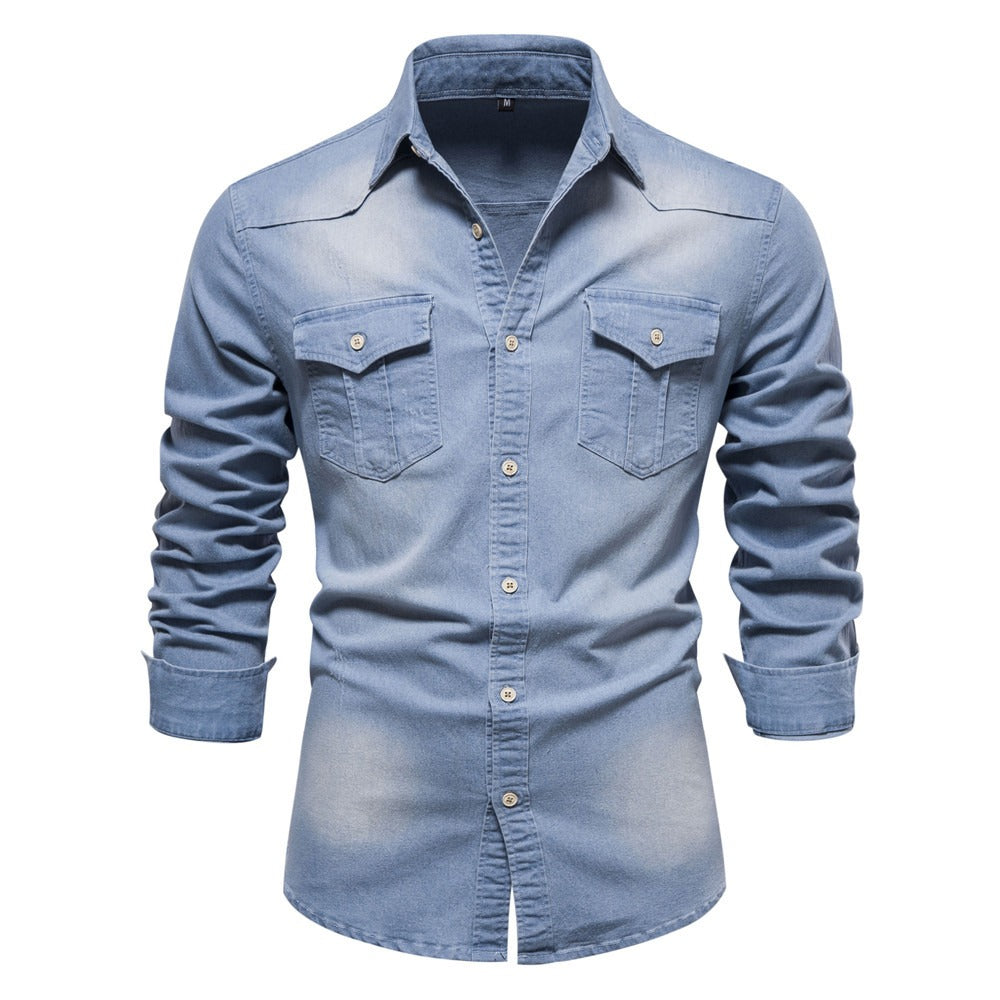Camisa cowboy manga larga hombre casual