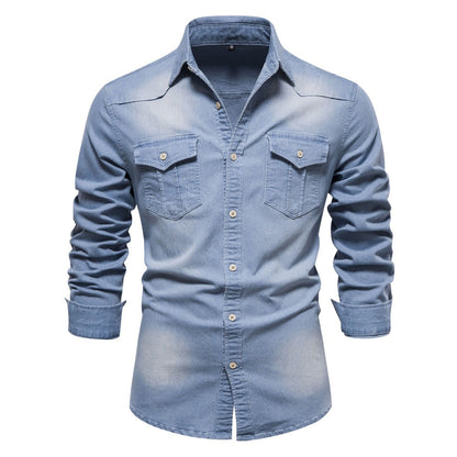 Camisa cowboy manga larga hombre casual