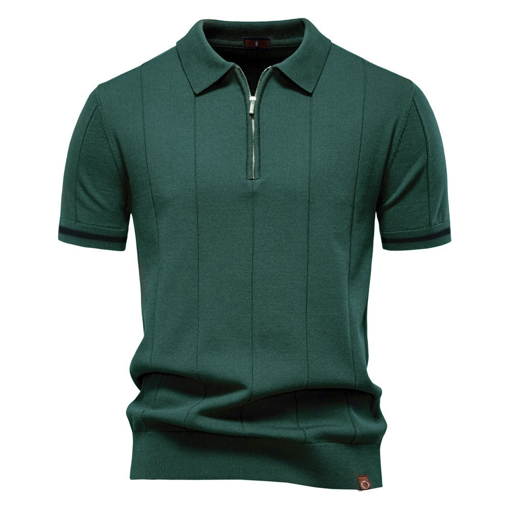 Polo Hombre Manga Corta Clásico Cremallera
