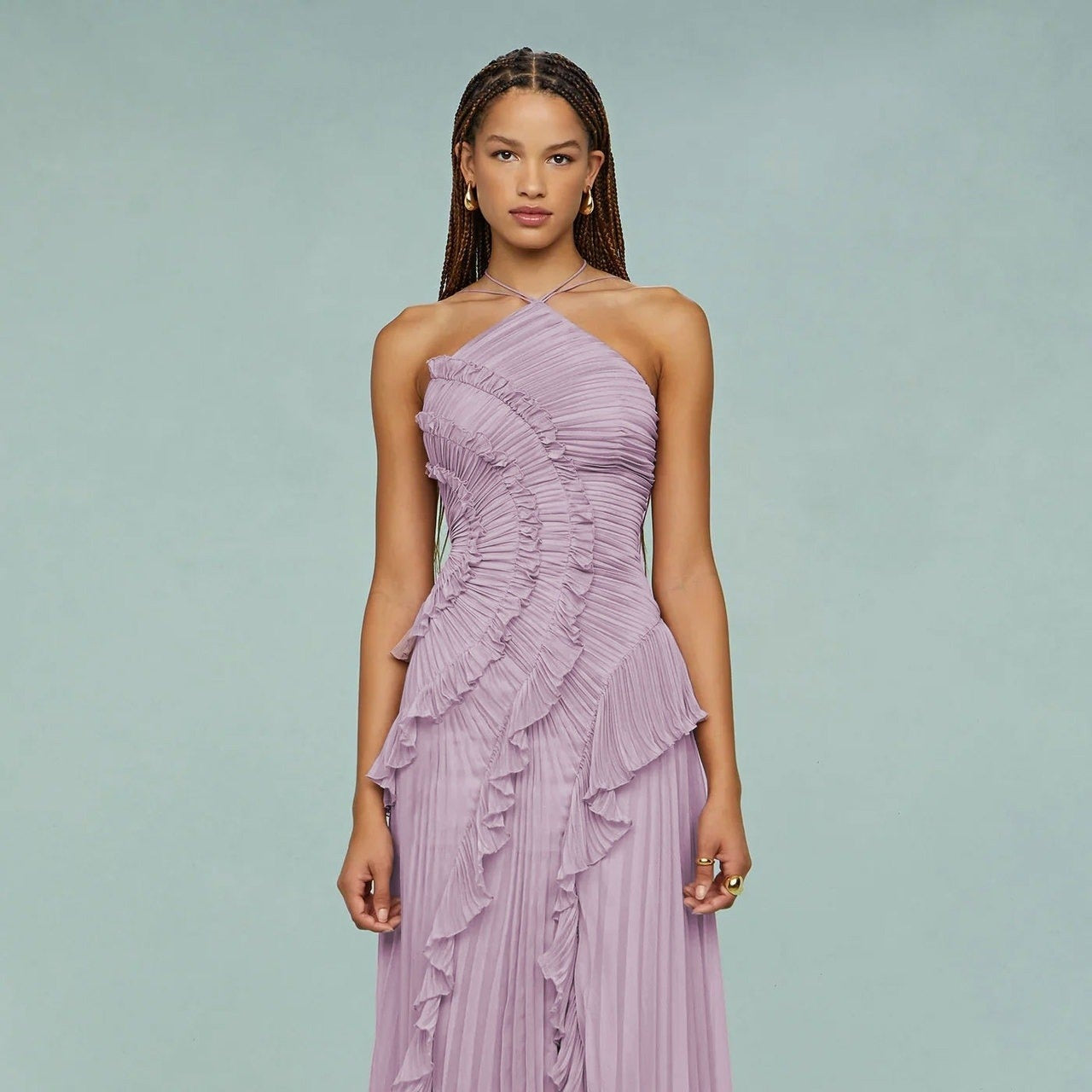 Vestido Largo Mujer Gasa Onírico Morado - Vestiria