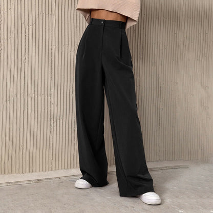 Pantalones Mujer Caderas Altas Estilo Clásico