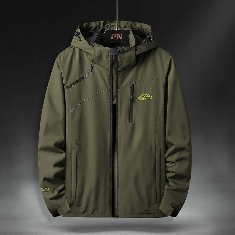 Chaqueta de lluvia hombre con capucha deportiva