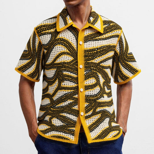 Camisa Hombre Estilo Vintage Bordado Artístico - Vestiria