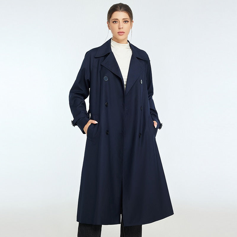 Abrigo Trench Mujer Clásico Doble Botón Elegante - Vestiria