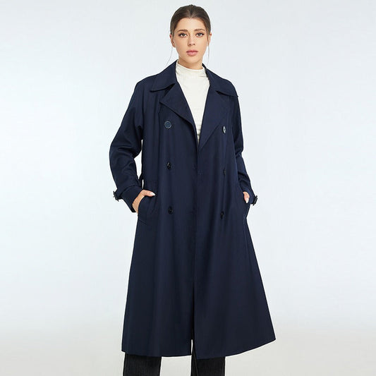 Abrigo Trench Mujer Clásico Doble Botón Elegante - Vestiria