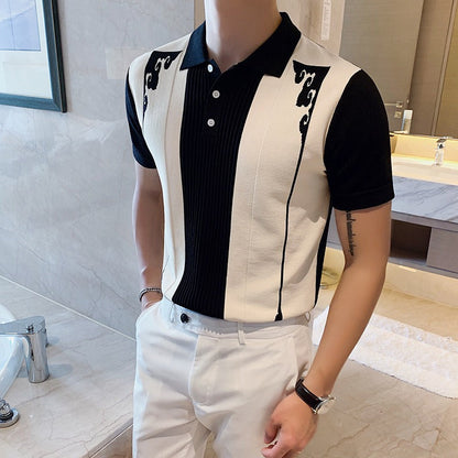Polo Hombre Corta Estilo Clásico con Bordados