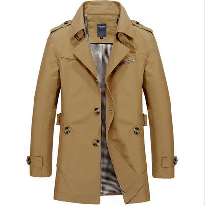 Abrigo Hombre Largo Impermeable Clásico