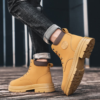 Botas Hombre Cuero Sintético Suela Gruesa Urbanas - Vestiria