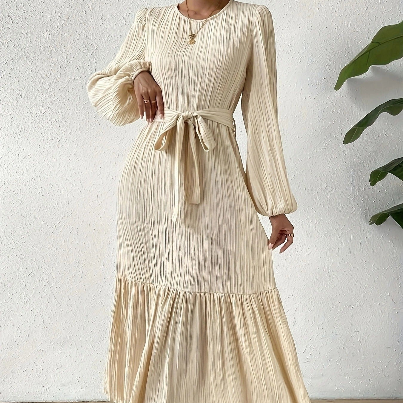 Vestido Plisado Elegante Mujer