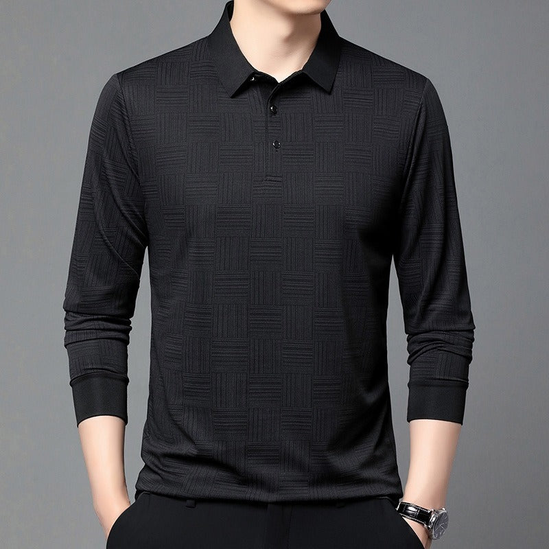 Camiseta Hombre Manga Larga Estampado Geométrico