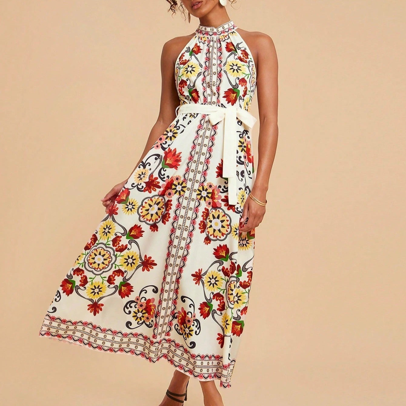 Vestido Mujer Floral sin Mangas Elegante - Vestiria