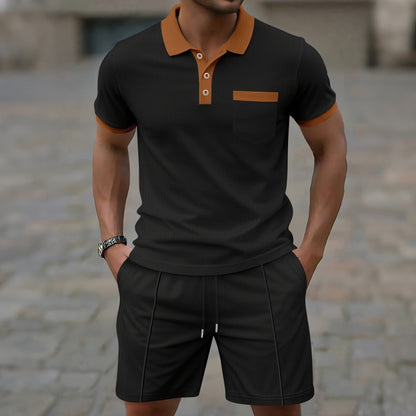 Conjunto Hombre Polo Clásico Elegante Azul