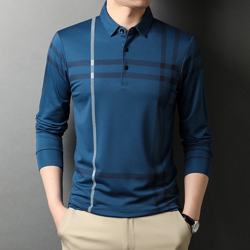 Polo Hombre Cuadros Manga Larga Deportivo - Vestiria
