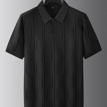 Polo Hombre Diseño Geométrico Texturizado