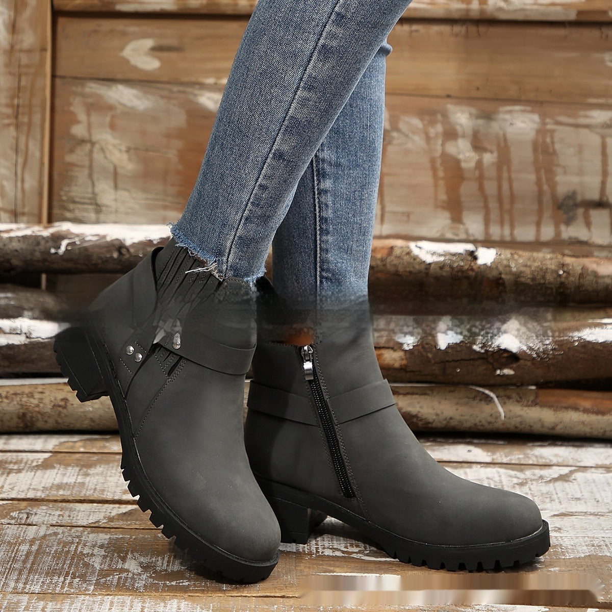 Botas Mujer Tacón Alto con Cierre Decorativo