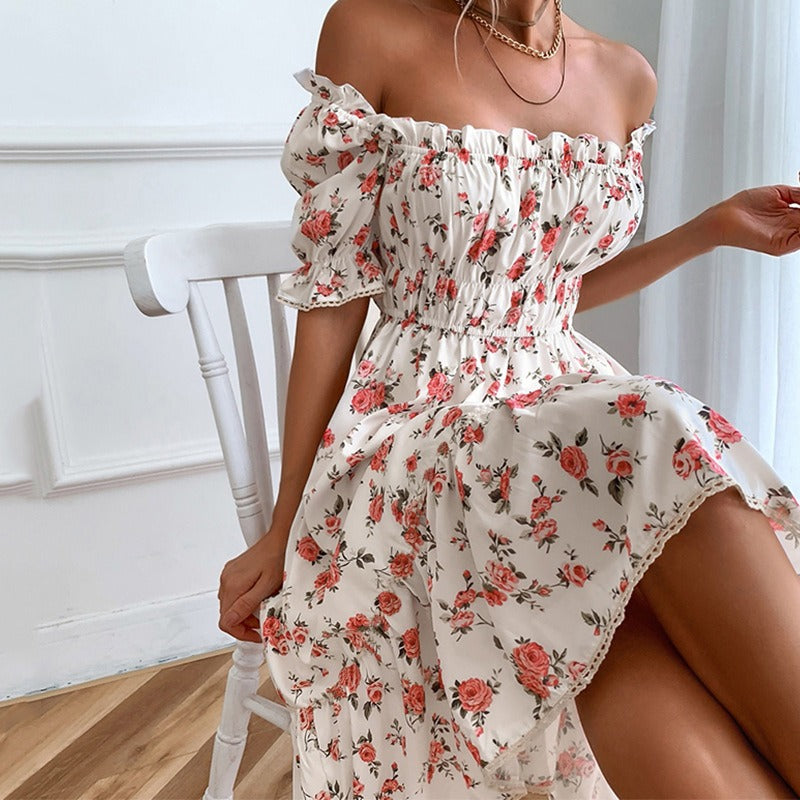 Vestido Mujer Florido Estilo Boho con Mangas Voladas - Vestiria