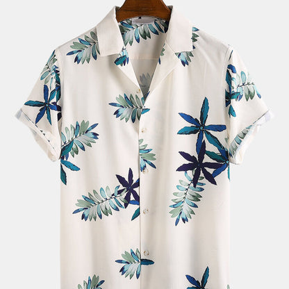 Camisa Hombre Manga Corta Estampado Floral - Vestiria