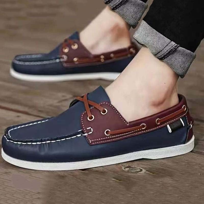 Zapatos náuticos para hombre de cuero estilo clásico