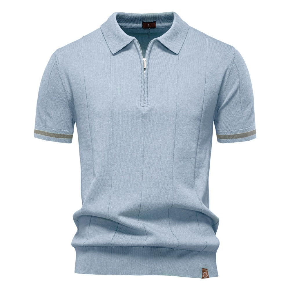 Polo Hombre Manga Corta Clásico Cremallera