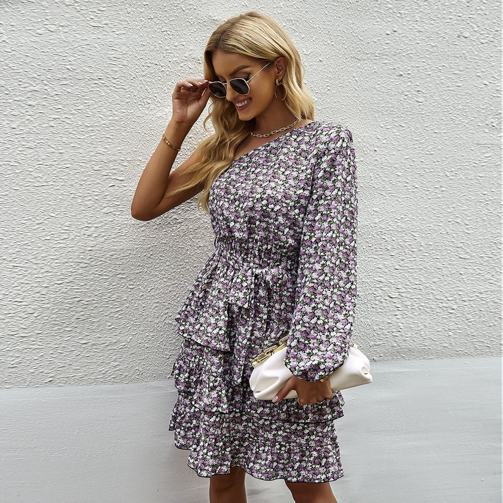 Vestido Florado Mujer Manga Larga Estilo Boho