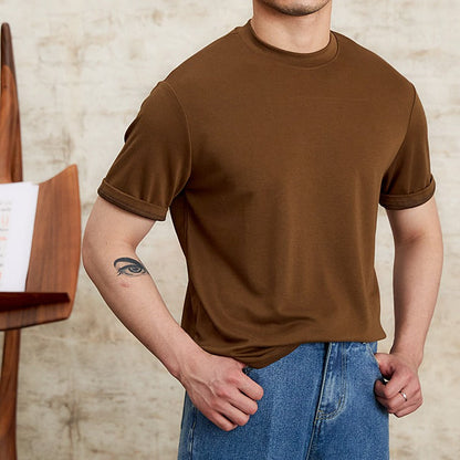 Camiseta Hombre Clásica Tejido Elástico Suave