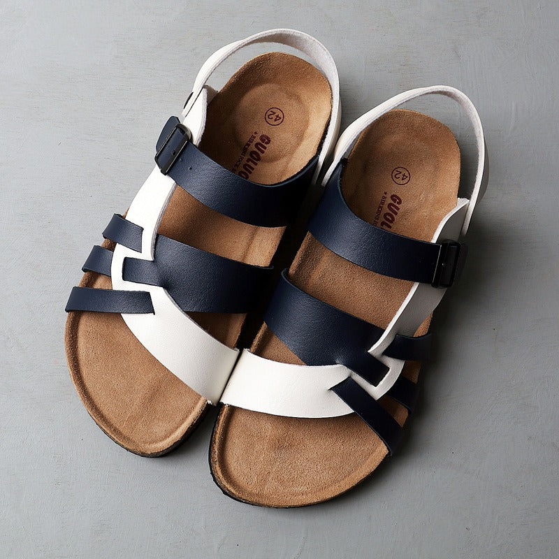 Sandalias Hombre Cuero Clásicas con Tiras