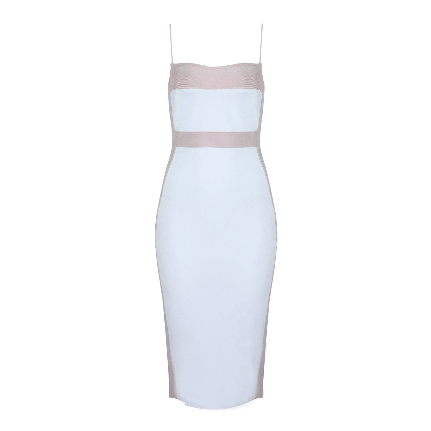 Vestido Mujer Midi Elegante Bicolor
