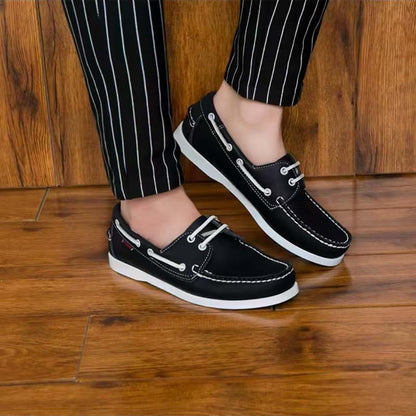 Zapatos náuticos para hombre de cuero estilo clásico