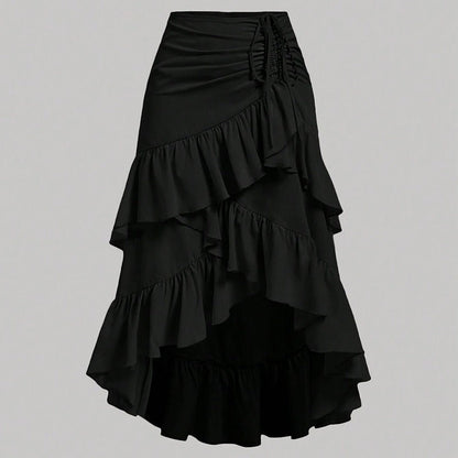Falda Midi Mujer Estampada con Volantes laterales - Vestiria