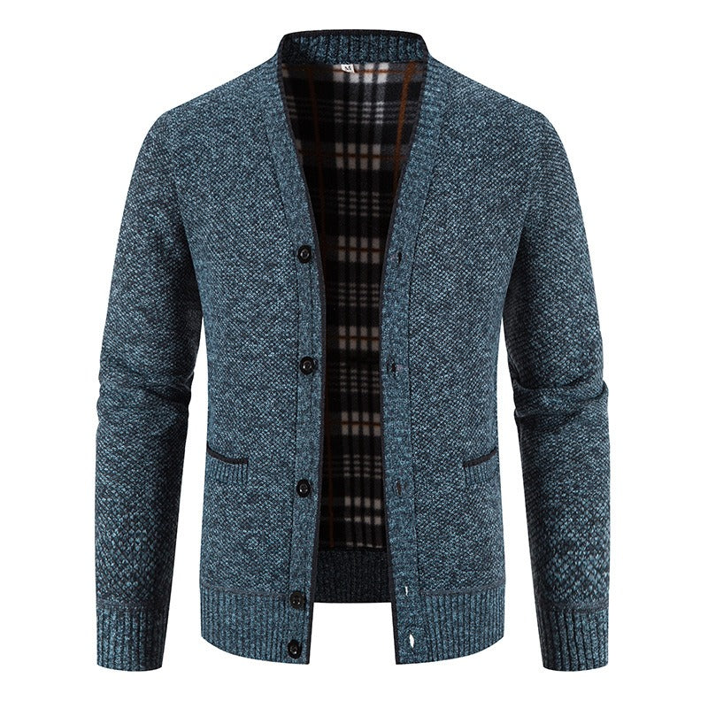 Cárdigan Hombre Punto Cálido Estilo Casual Invierno