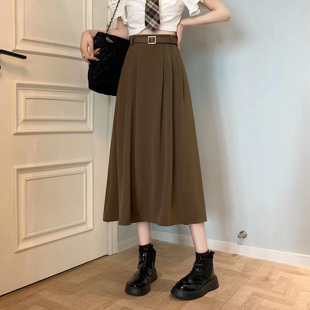 Falda Midi Mujer Fluida Corte Ahusado - Vestiria