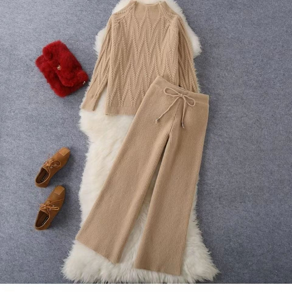 Conjunto mujer jersey tejido y pantalón cómodo