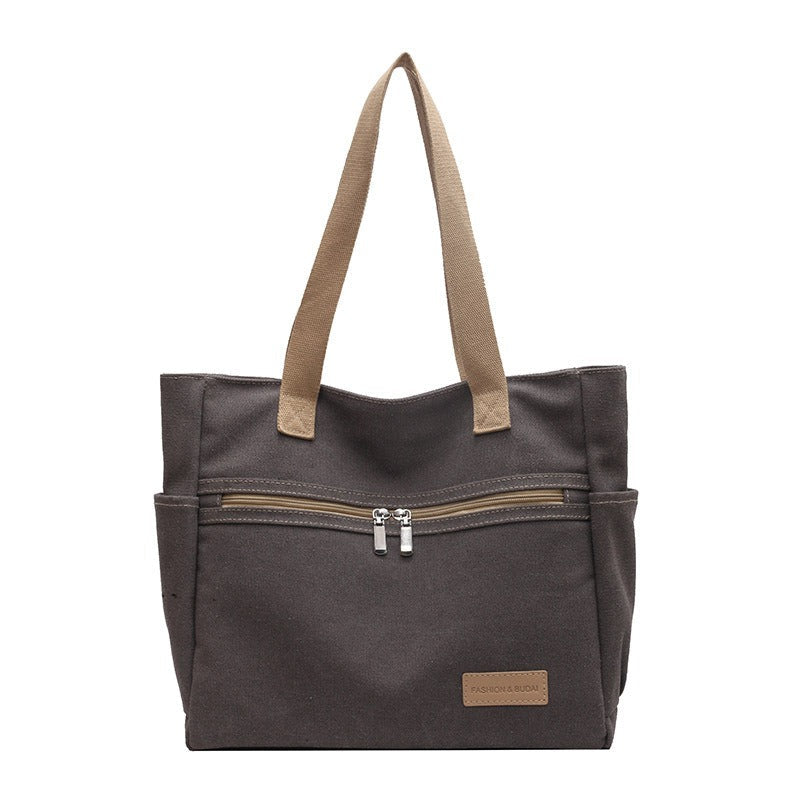 Bolso Bandolera Lona Robusta con Bolsillos Laterales - Vestiria